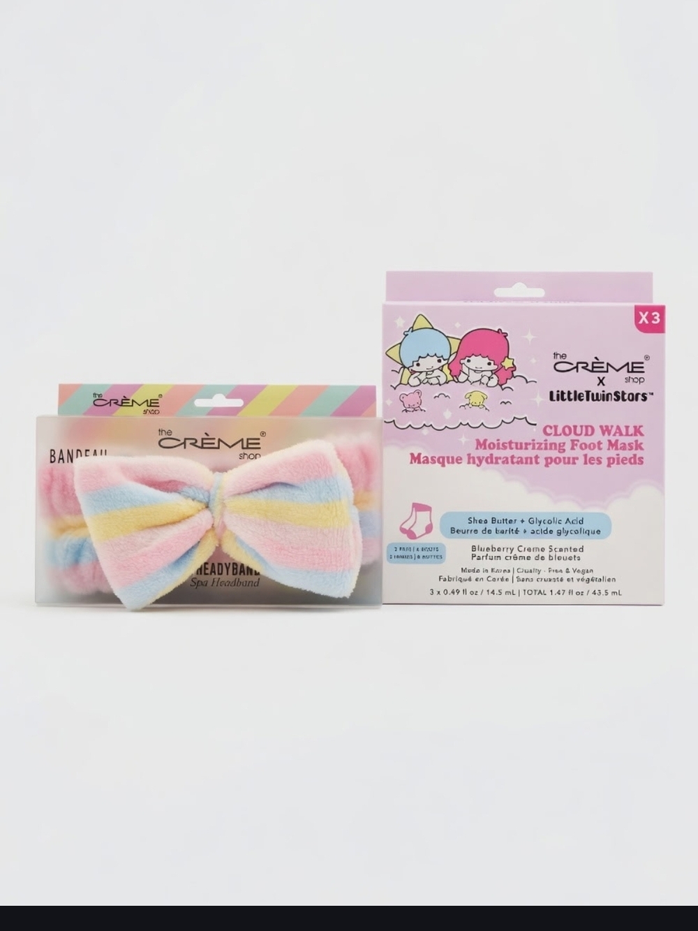 The Crème Shop Little Twin Stars Cloud Walk Foot Mask + Creme Pastel Headband